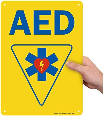 תווית SmartSign AED | 10 x 14 ויניל למינציה